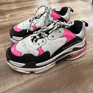 BALENCIAGA Triple S Sneakers Size 36 Pink